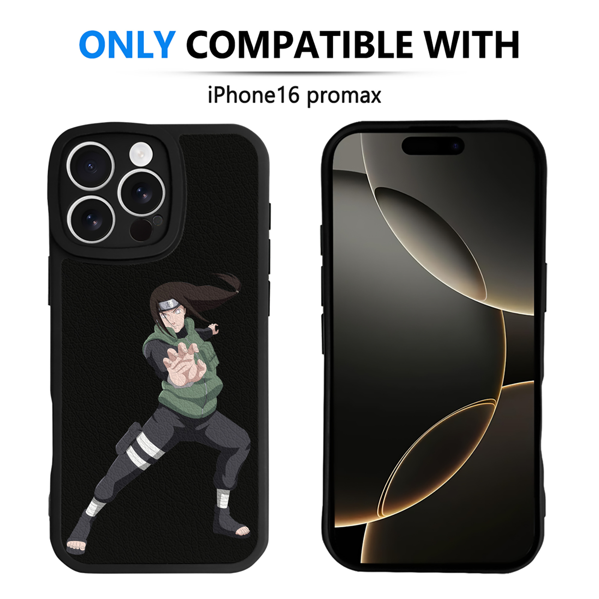 （画像用） NARUTO -ナルト- 日向ネジ Hyūga Neji 【iPhone 16シリーズ対応】シリコンスマホケース（レザー調） 材質：シリコン